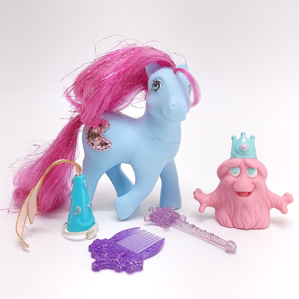 Vintage My Little Pony G1 Princess Royal Blue 1987 Hasbro Bushwoolie Wand Hat